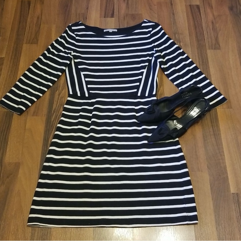 GAP Black & White Striped Cotton Dress